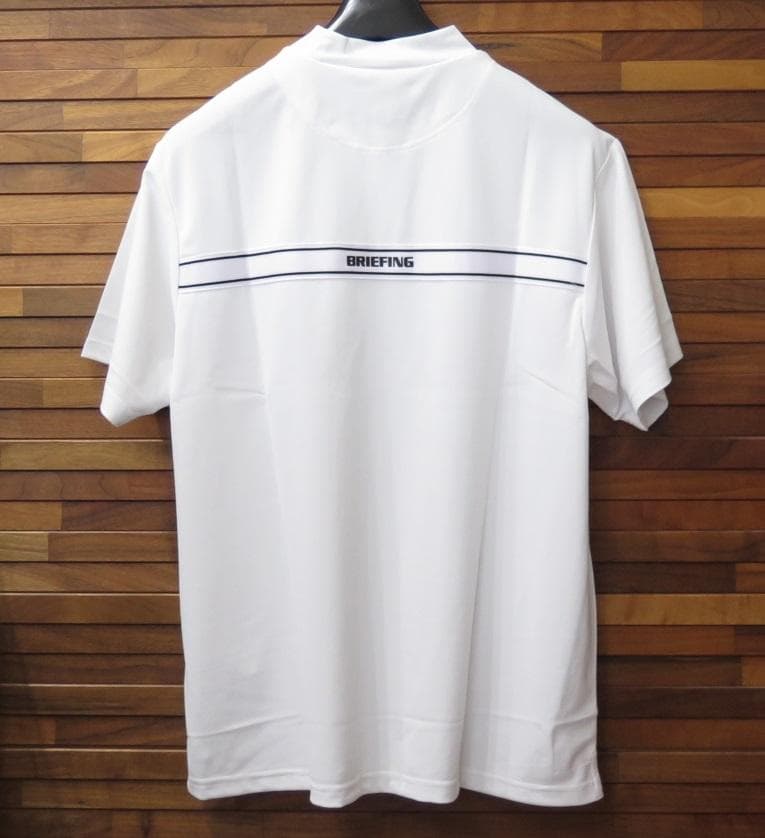 BRIEFING GOLFブリーフィングゴルフバックロゴラインシャツホワイトⓂ