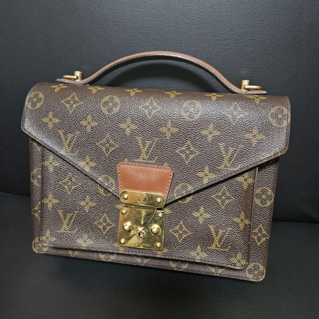 【美品】ルイ・ヴィトン モノグラム モンソー 2way ミニビジネスバック