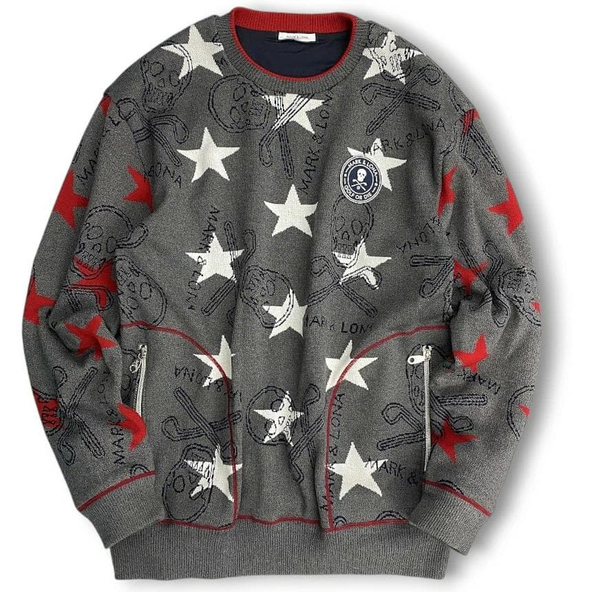 【超美品】マーク＆ロナ スタースリンガーウィンドストッパークルーネックニット