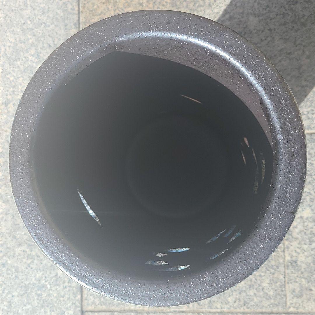 信楽焼傘立て 花彫り 高さ４６cm