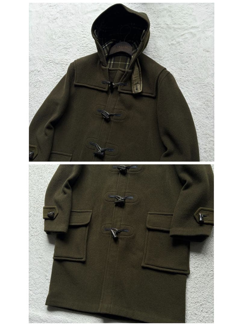 激レアカラー✨バーバリーロンドン ダッフルコート チェック柄 カーキ L 英国製