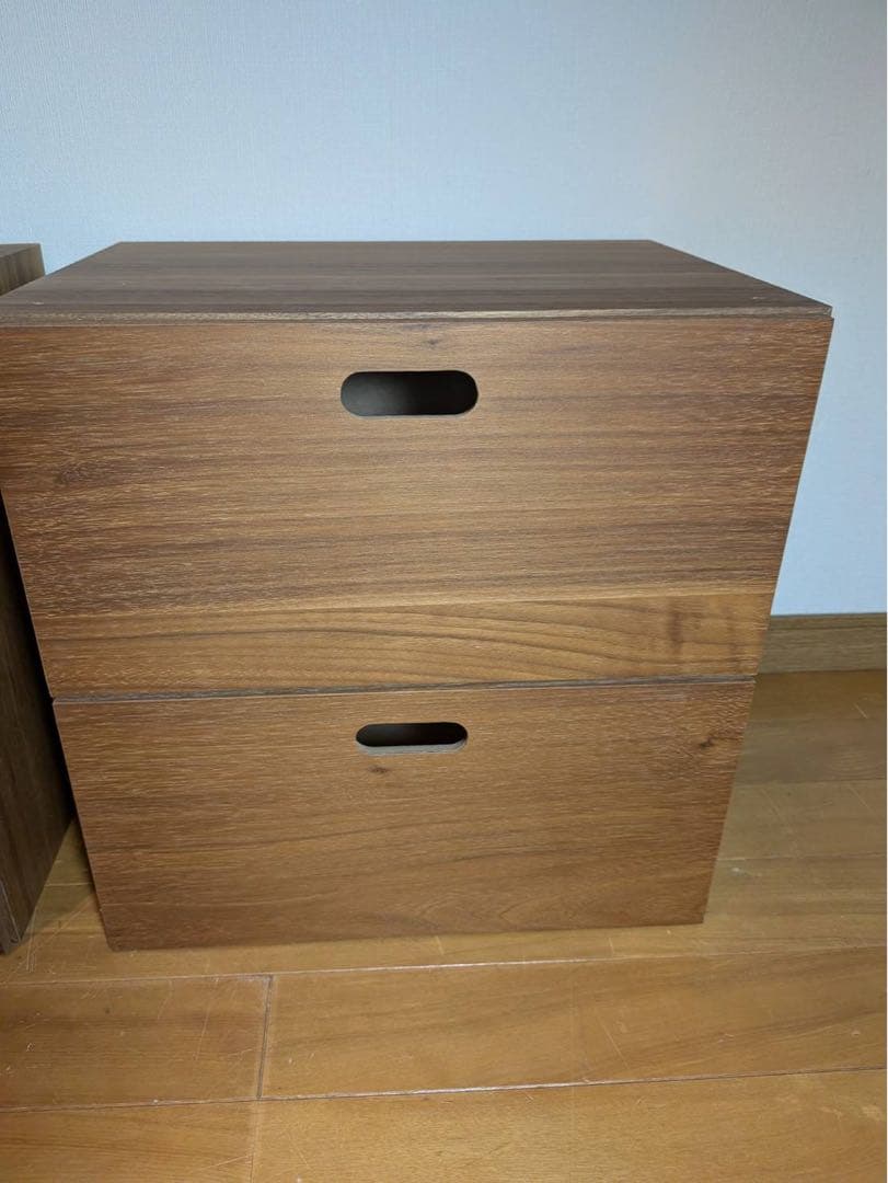 ■送料込■無印良品 スタッキングチェスト ウォールナット 引出し 収納 木製棚