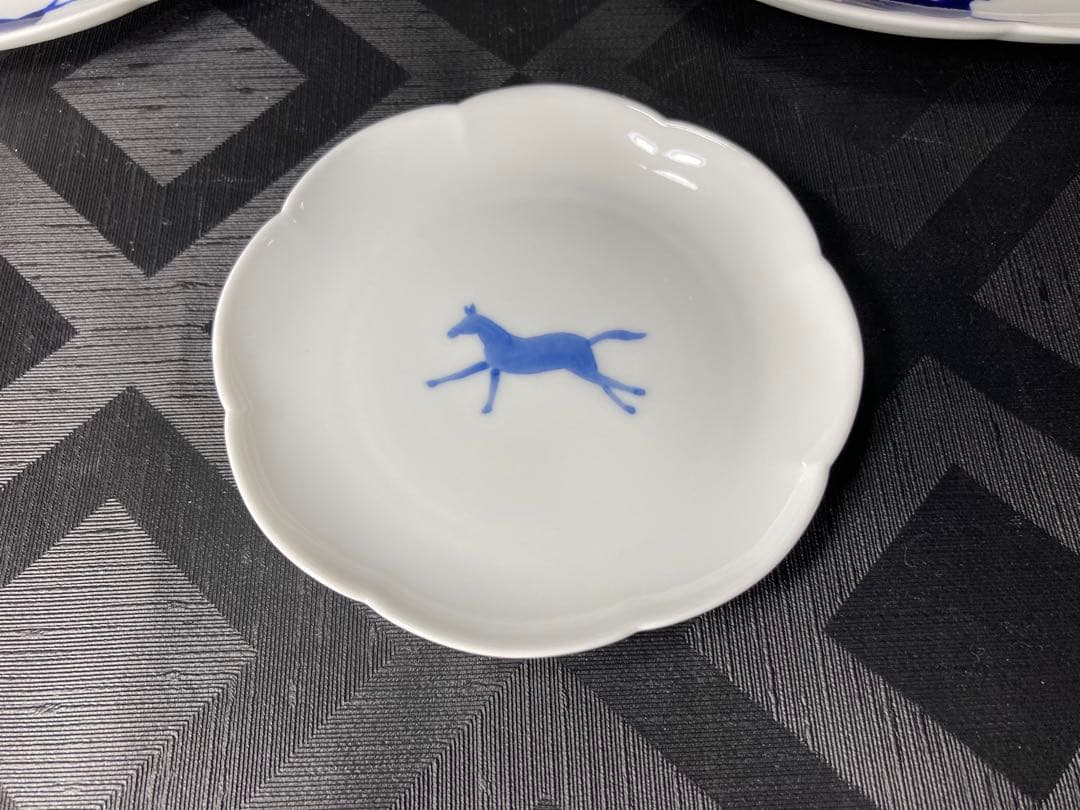李荘窯　RISO UMAKUYUKU HANAプレートセット　3枚　馬