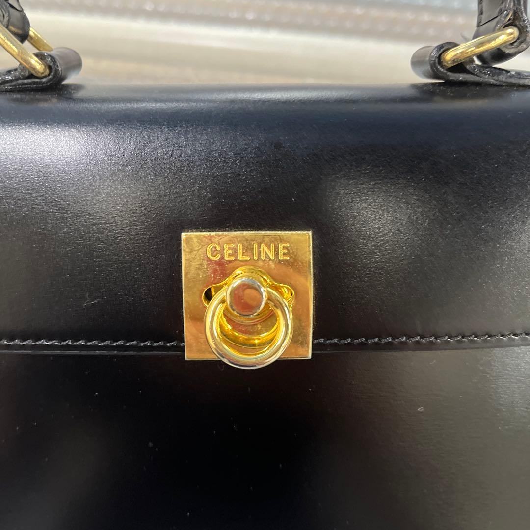 ⭐*️様 美品 CELINE ブラックレザー ハンドバッグ　現状品