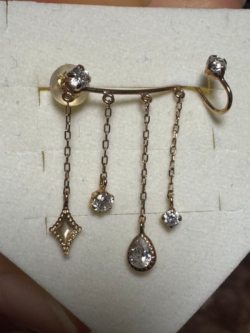 テイクアップ エレガント ゴールド チェーンピアス