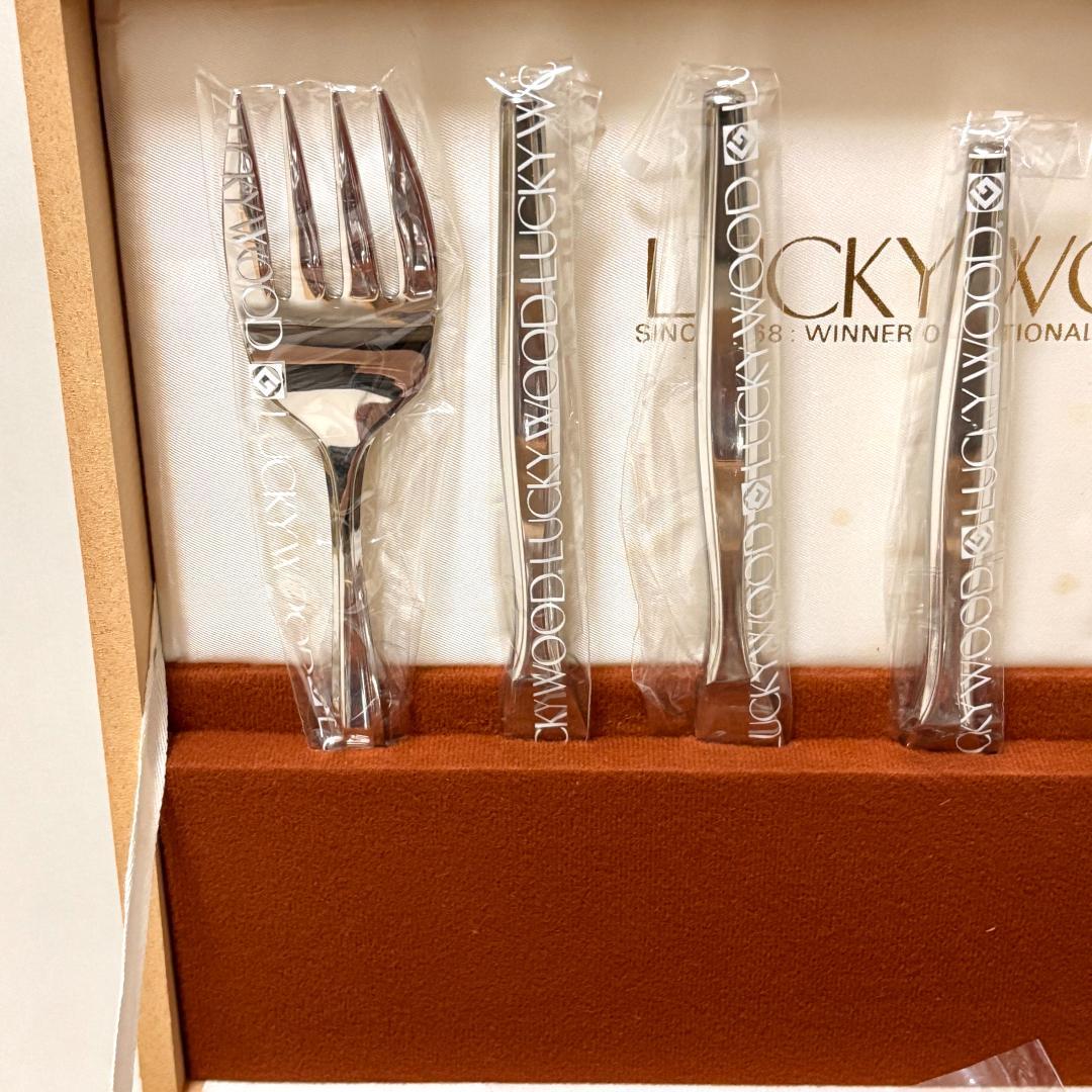【新品・未使用品】ラッキーウッド カトラリーセット 50pc 5客用
