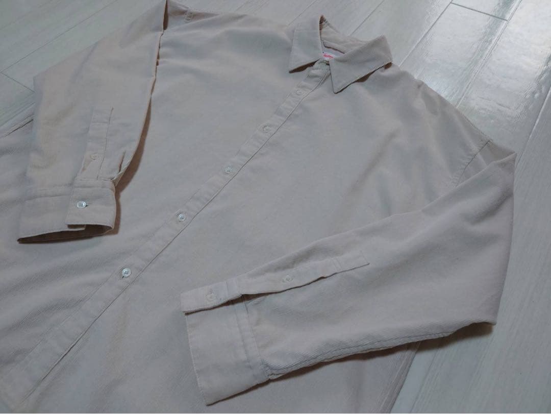 スピックアンドスパン　コットンコーデュロイルーズシャツ　ベージュ