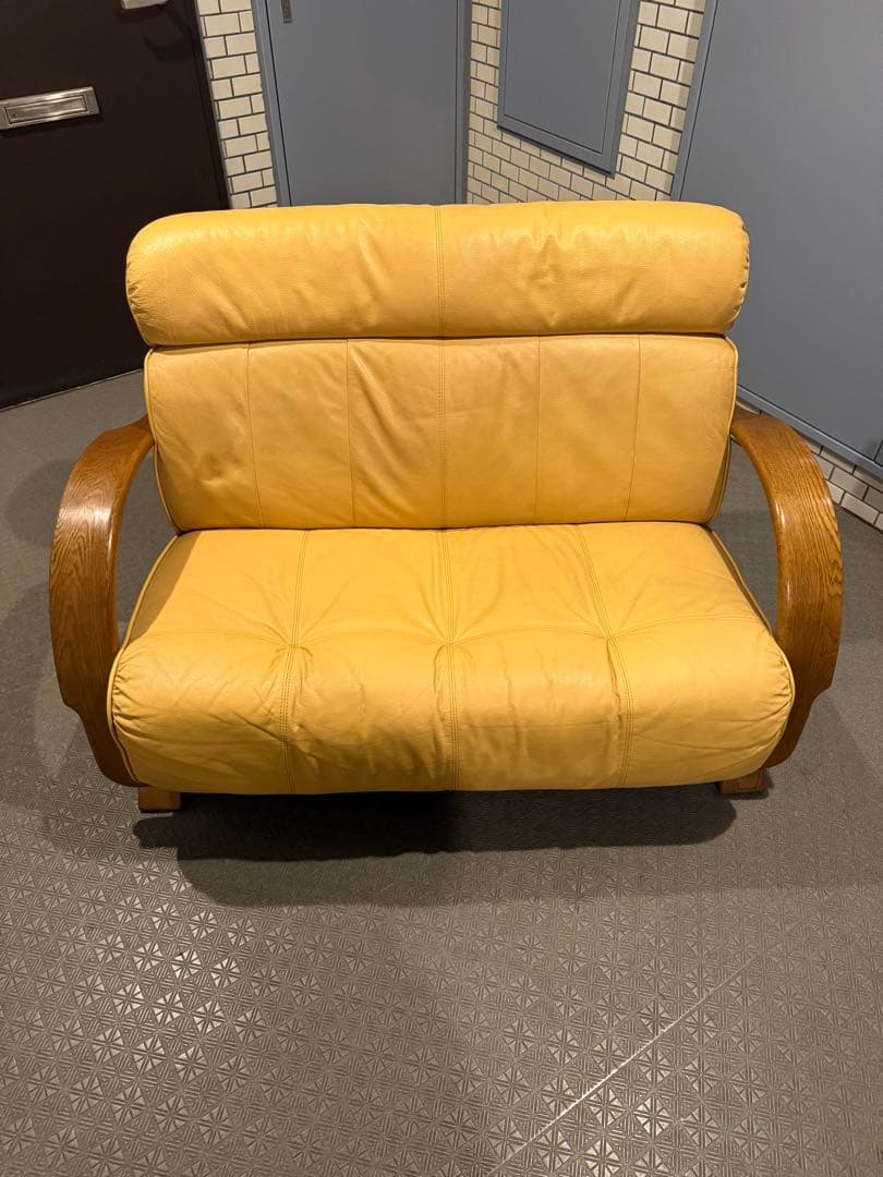 浜本工芸　高級本革仕様／2人掛けソファー