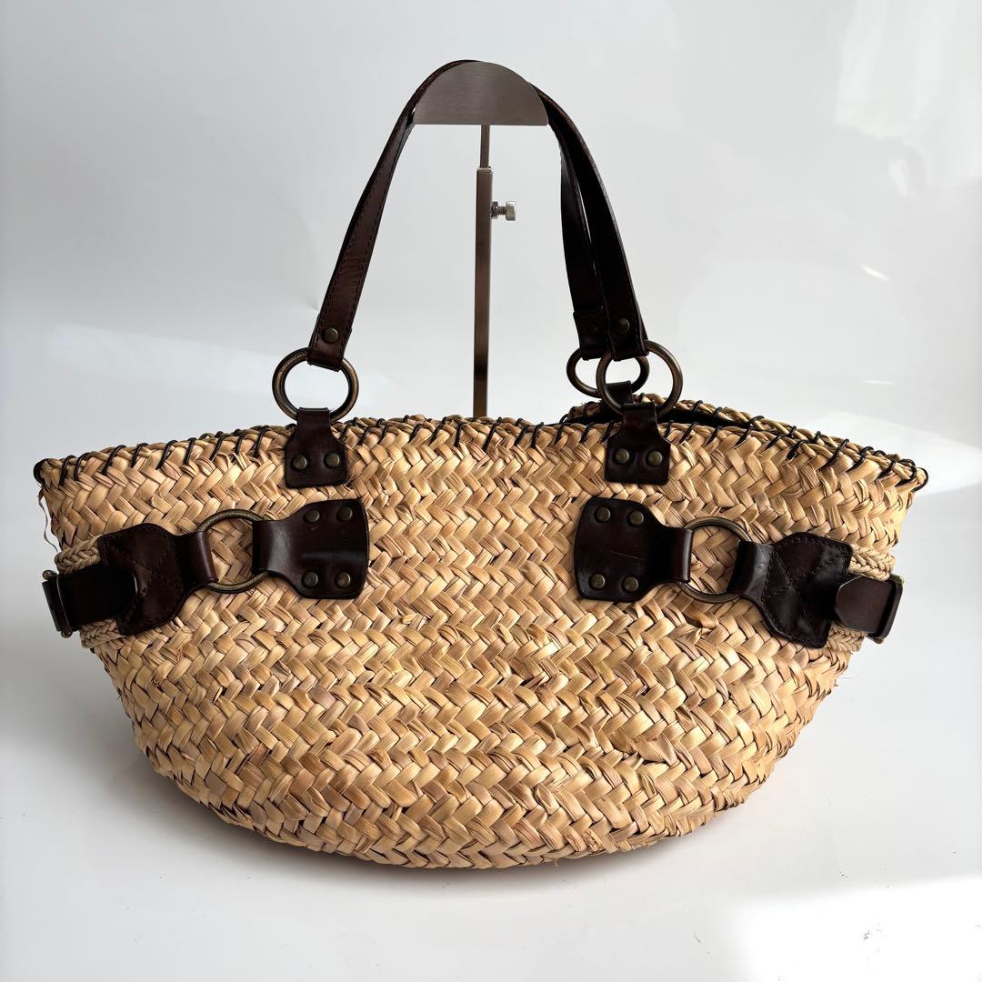 極美品 DOLCE&GABBANA カゴバッグ 籠 レザー ロゴ 希少レア品