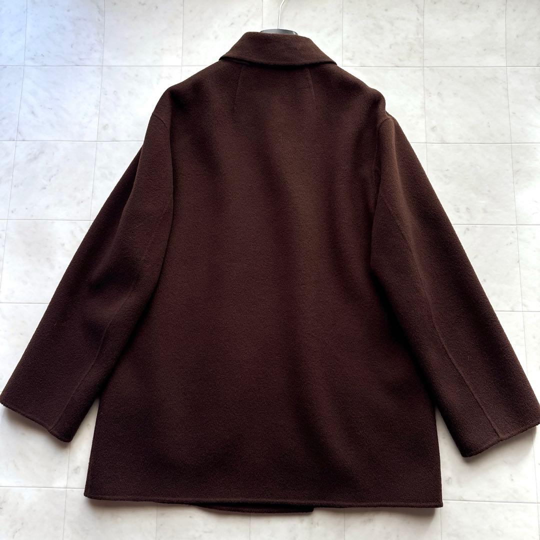 セオリー ウールカシミヤ Pコート 茶 ブラウン アウター ダブルフェイス