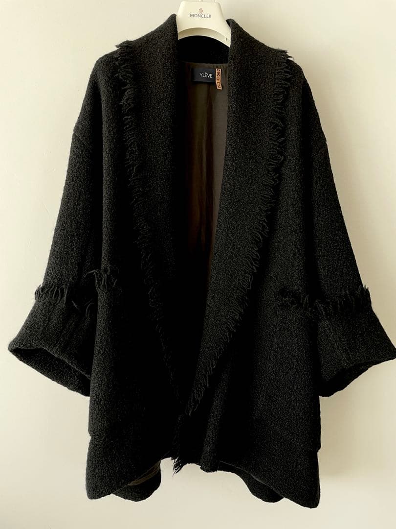 YLÈVEイレーヴ ツイードカラーショールガウンコート