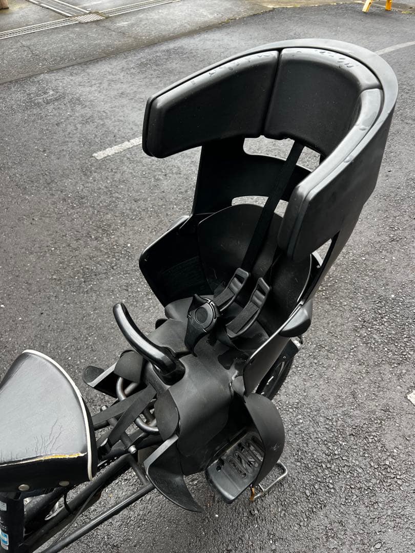 引き取り限定子供用自転車 黒 前後シート付き