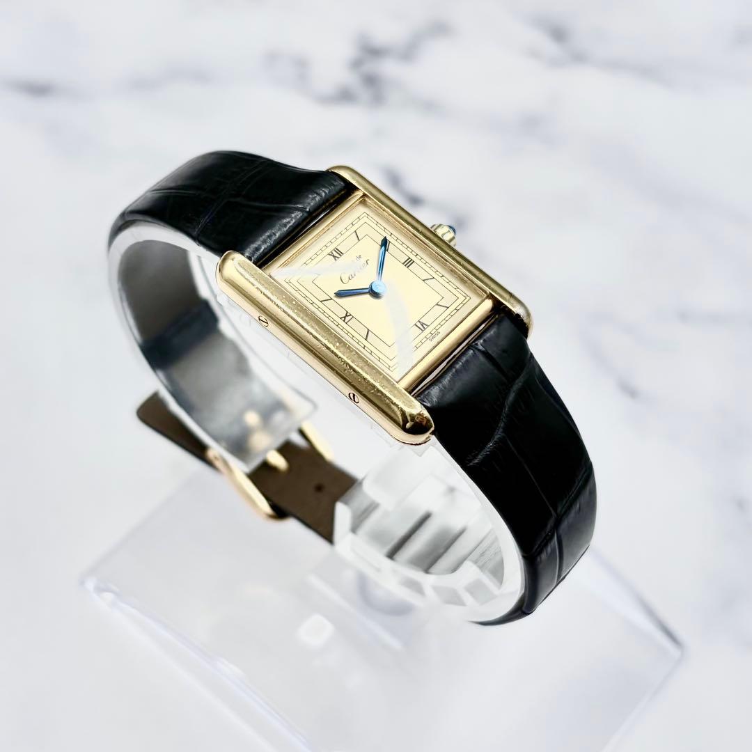 【OH済／極美】カルティエ マストタンク SM ヴェルメイユ 最高級クロコダイル