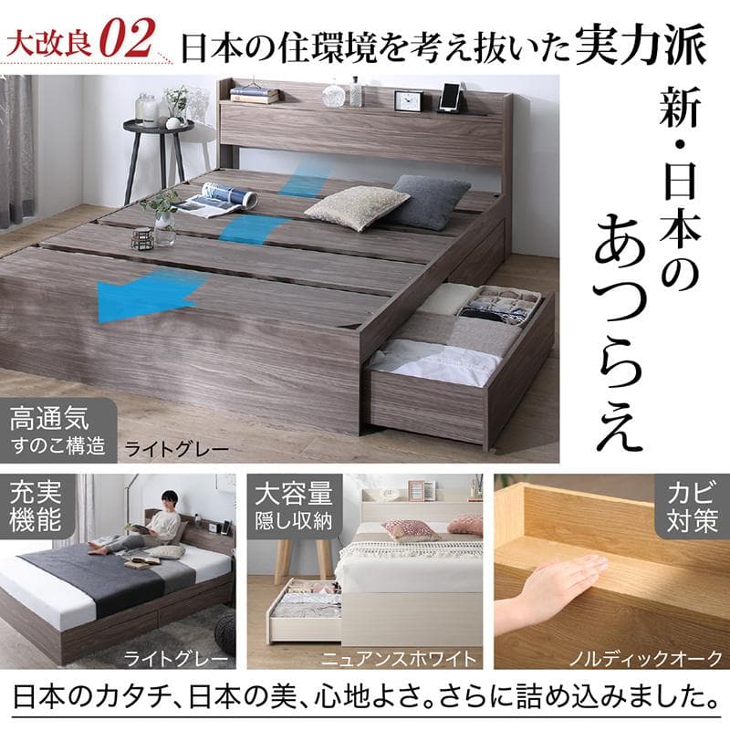 最安値！マットレスなし ダブルベッド 　　収納 コンセント 送料込み！ 26