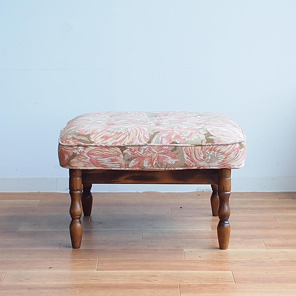 カリモク/karimoku コロニアル オットマン スツール ラタン 花柄