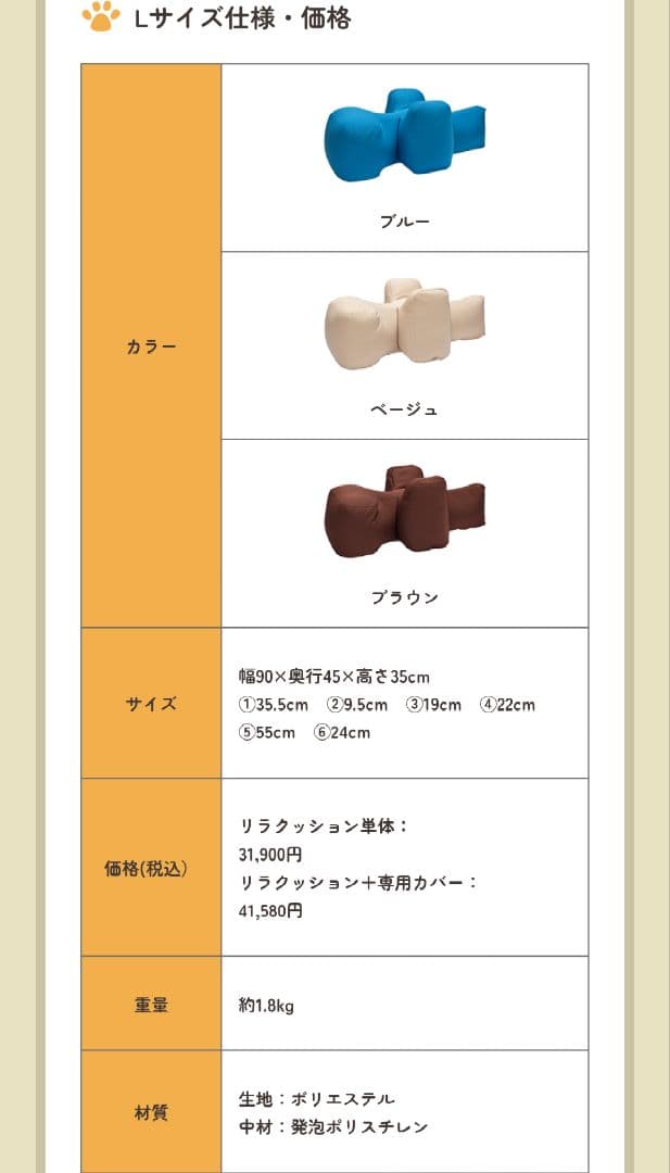 リラクッション　犬用 健康維持サポートクッション