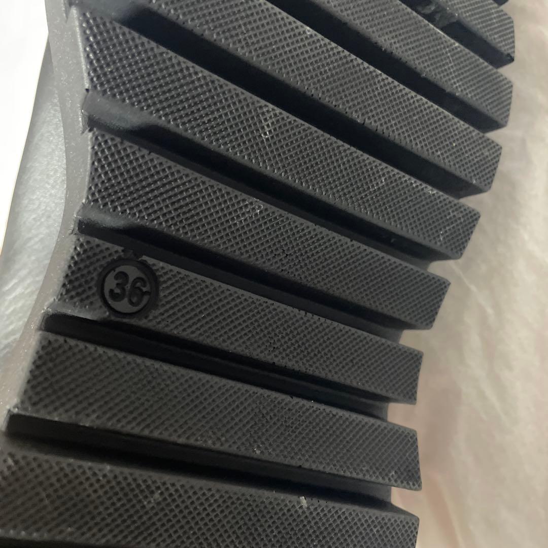 PLAIN PEOPLE ブラック サイドゴアブーツ 厚底