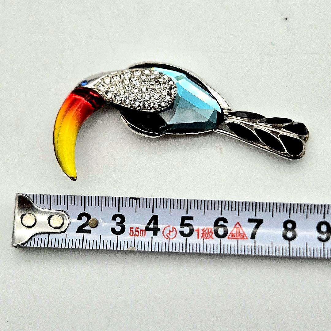 SWAROVSKI ラインストーン 鳥 SILVER ブローチ 〈202-6〉