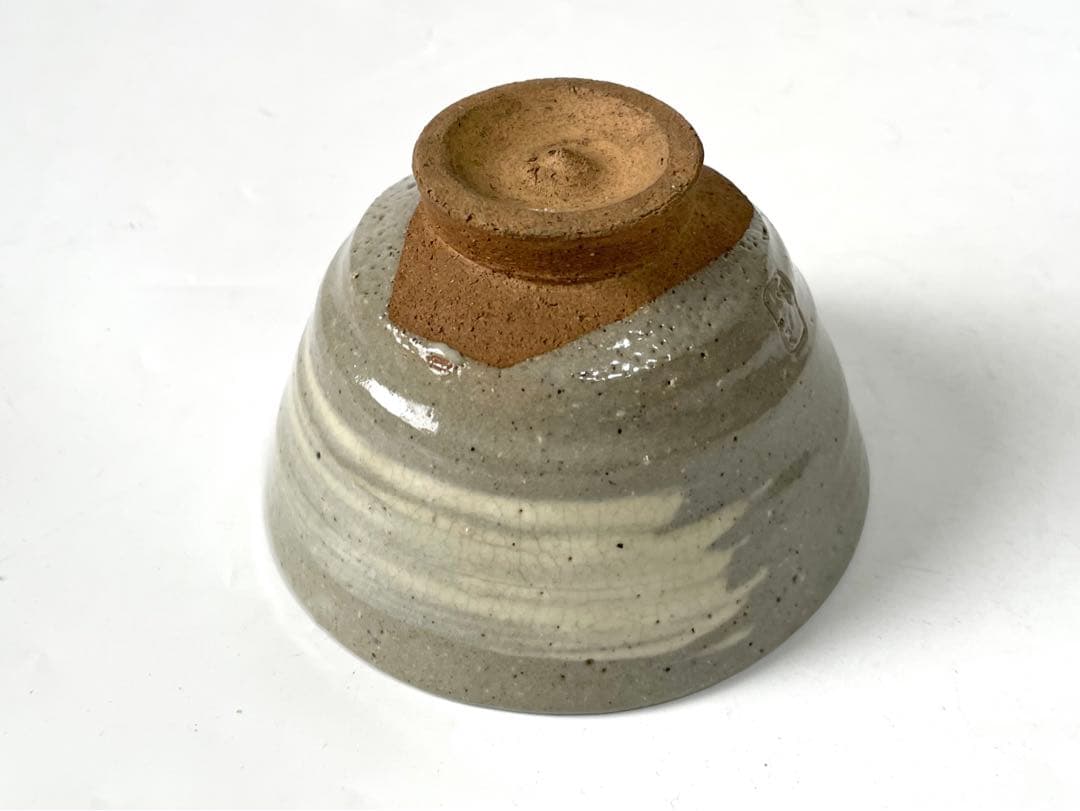 陶芸家　作家物　九代　長岡住右衛門　長岡空味 刷毛目茶碗　出雲　楽山焼　共箱