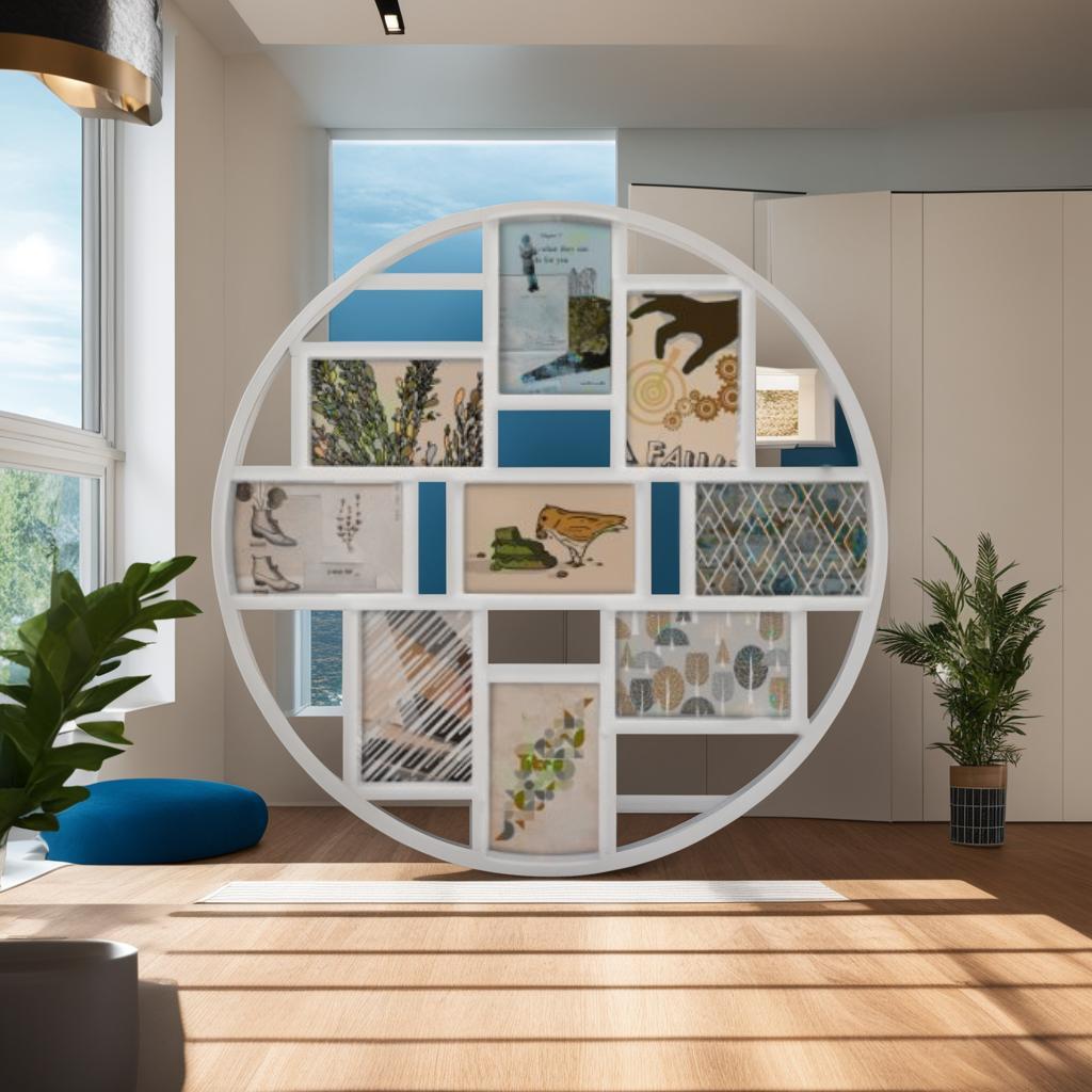 マルチ9面 フォトフレーム ディスプレイ ホワイト 写真