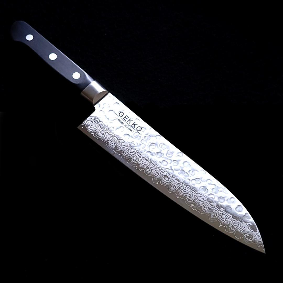 T*ツ様 日本製 VG10 ダマスカス 三徳包丁185mm 黒柄 G1756E