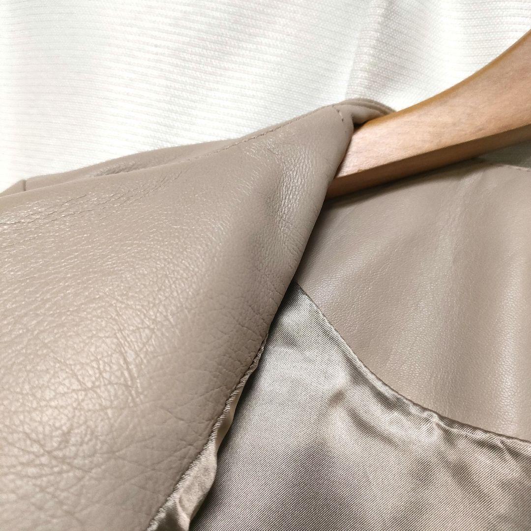 【美品】Ballsey スムースレザー ノーカラージップアップジャケット 36