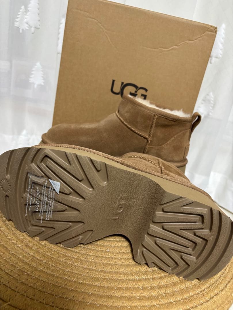 UGG 厚底7cmブラウン プラットフォーム ムートンブーツ
