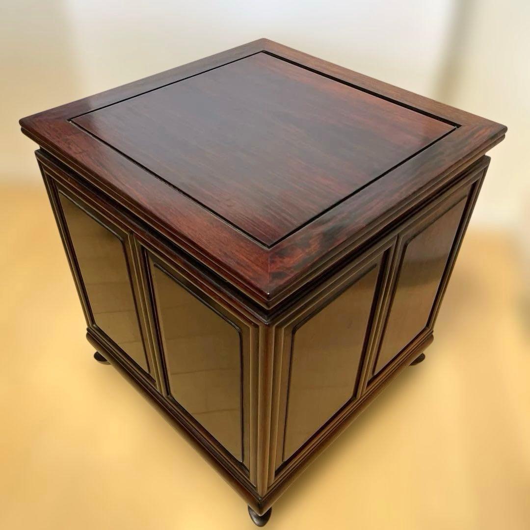 【美品】唐木家具 蛇腹扉•収納付ミニチェスト ヴィンテージ