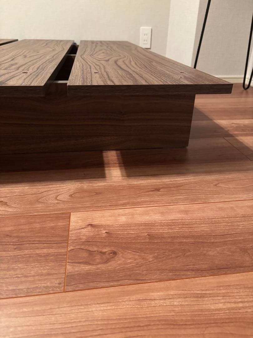 【ざわち 倉庫整理出品中さま専用】LOWYA 木目調ローベッドセミダブル