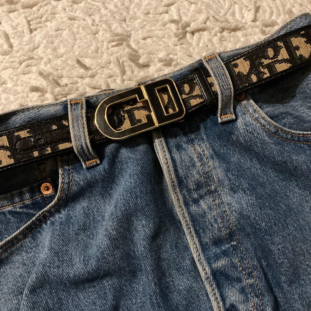 【美品】Christian Dior ベルトレディース トロッター柄