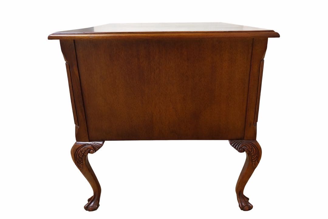 r*o様 アンティーク調 木製デスク 両袖机 猫脚 引き出し6杯 クラシック 書