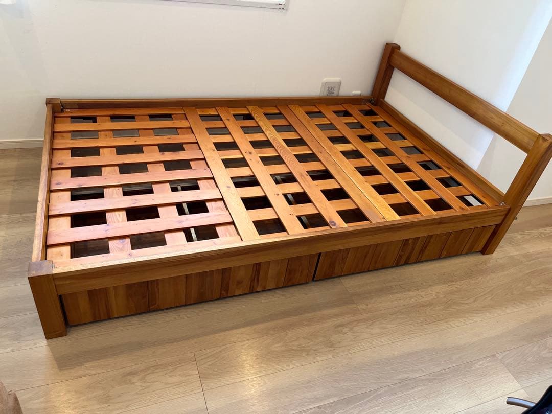 みっきー様 unico ウニコ　木製セミダブルベッドフレーム　引き出し付