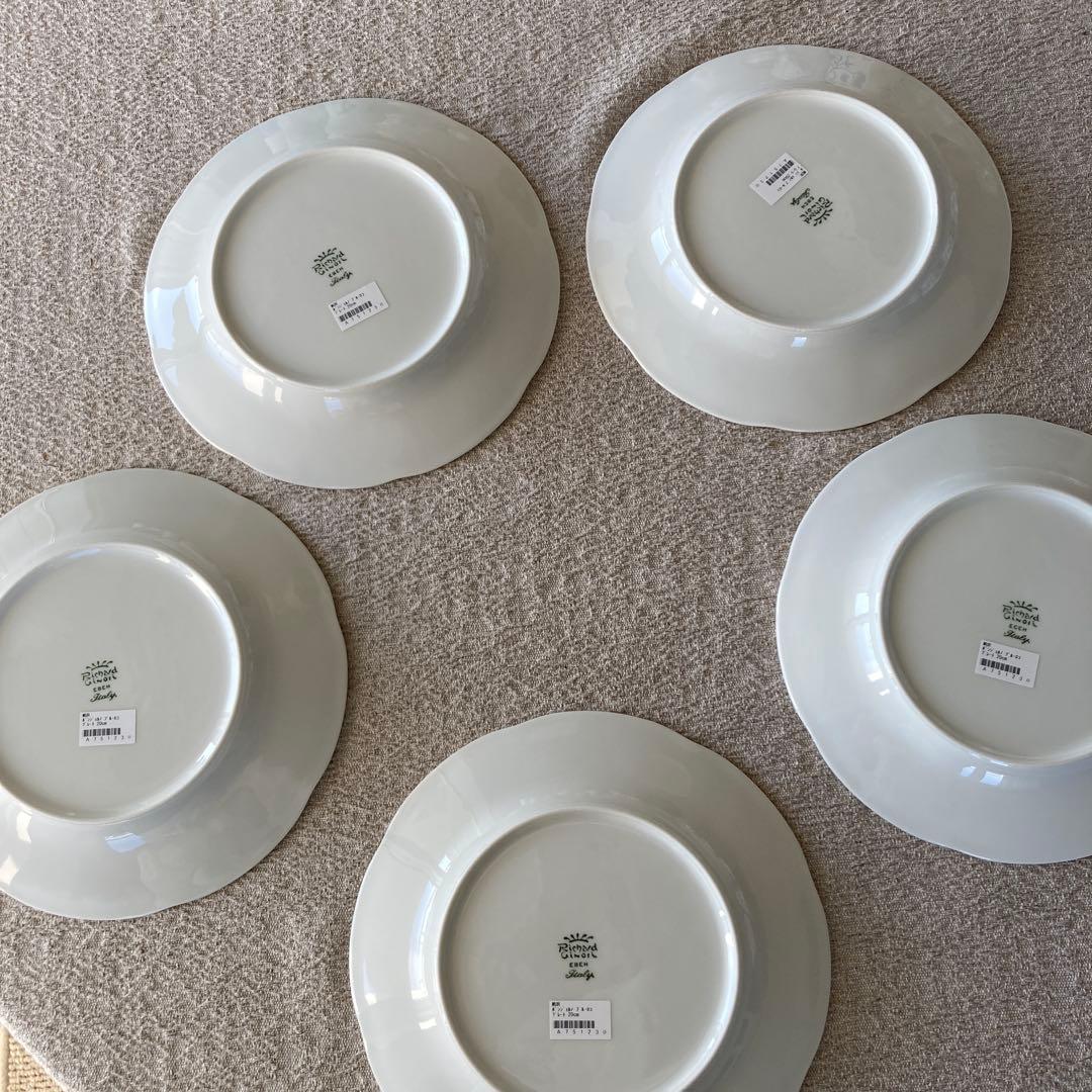 ボンジョルノブルーロゴ Murat white サラダ皿　５枚