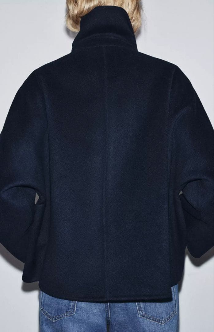 未使用【zara】フェイクファー襟ウールコート