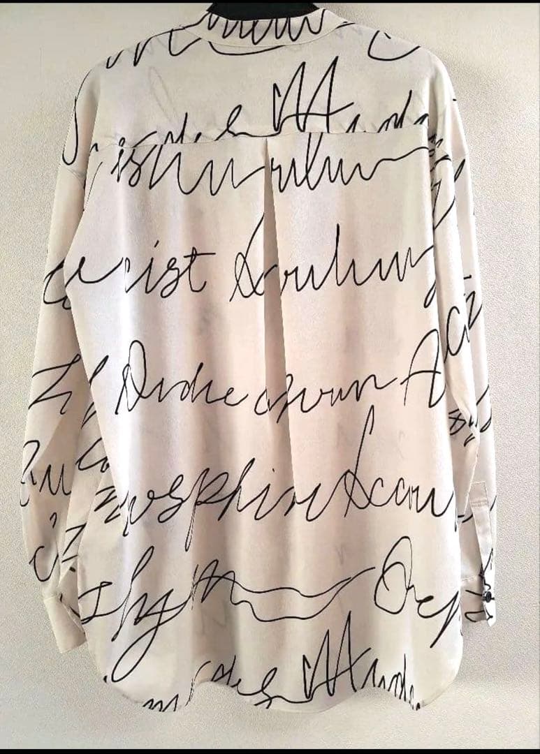 Vermeil par IENA 線描きプリント バンドカラー シャツ 長袖