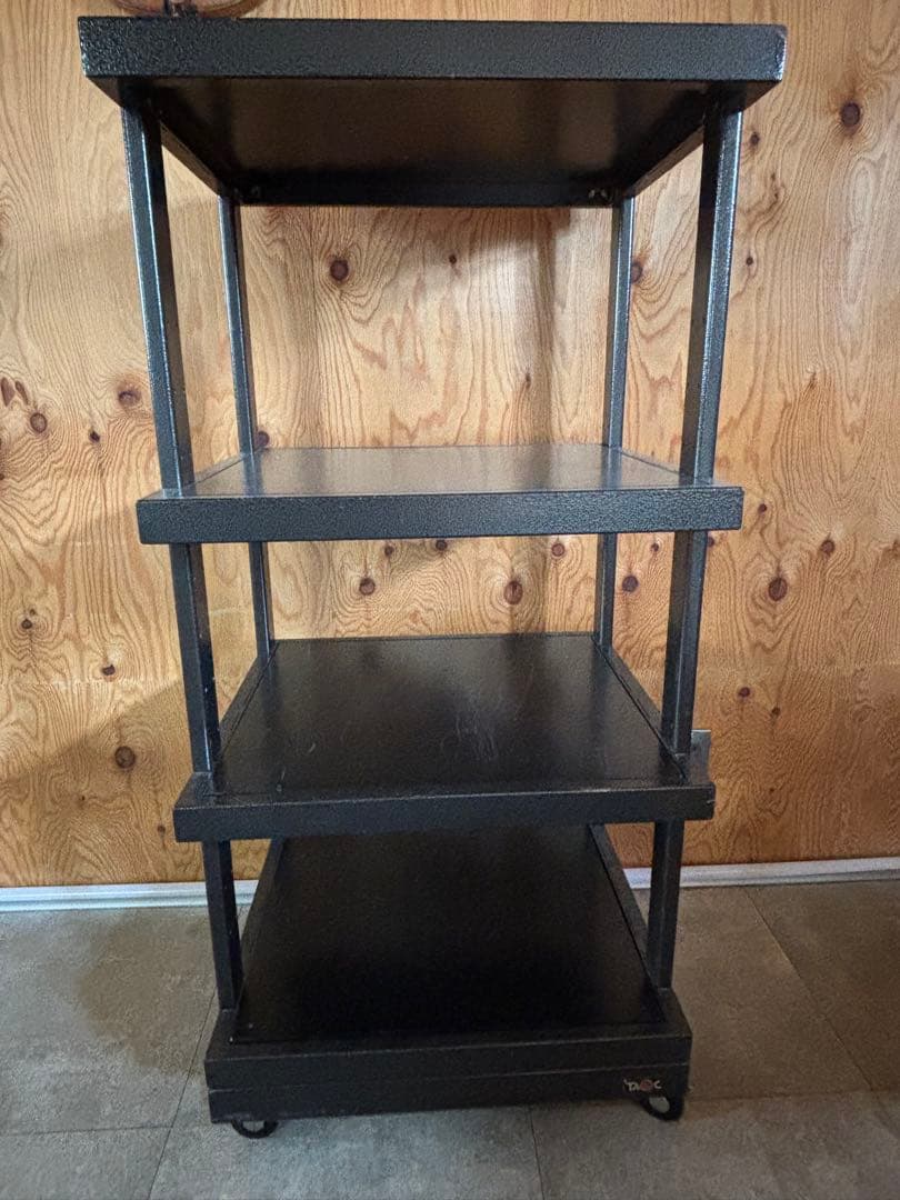 TAOC キャスター付き3段シェルフ 黒