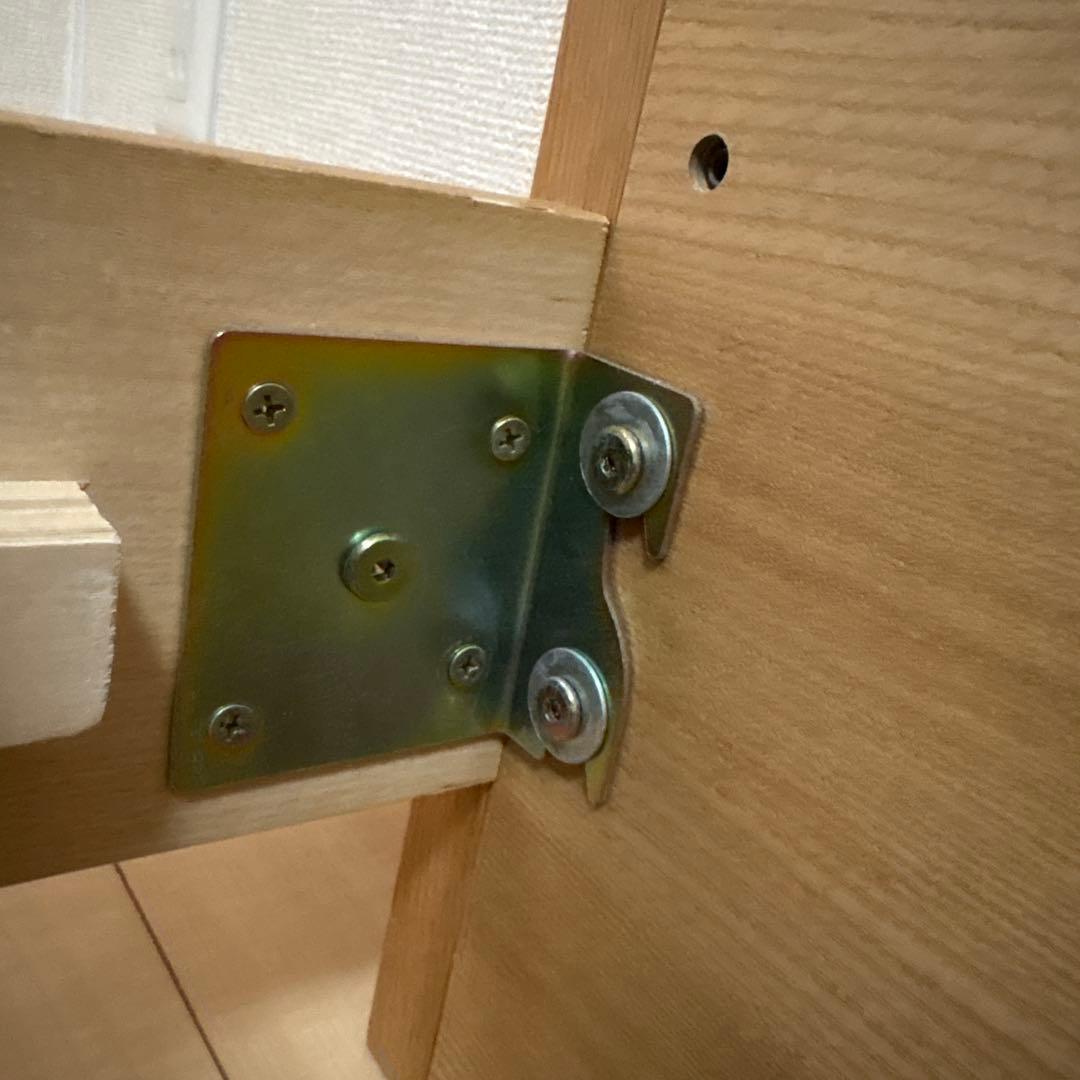 シングル木製ベッドフレーム 2台　上部収納、コンセント付