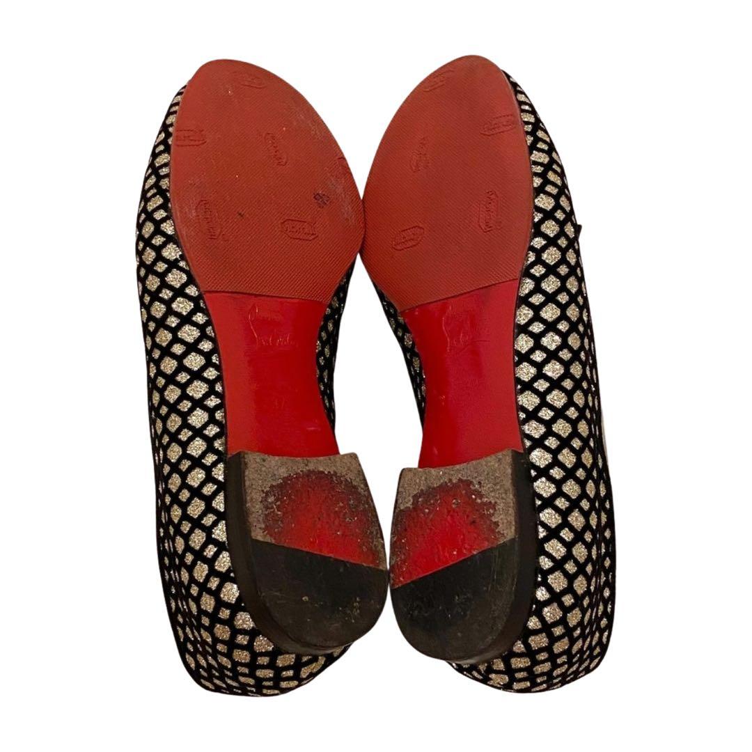 ルブタン　オペラ　フラット　グリッター　シューズ　37