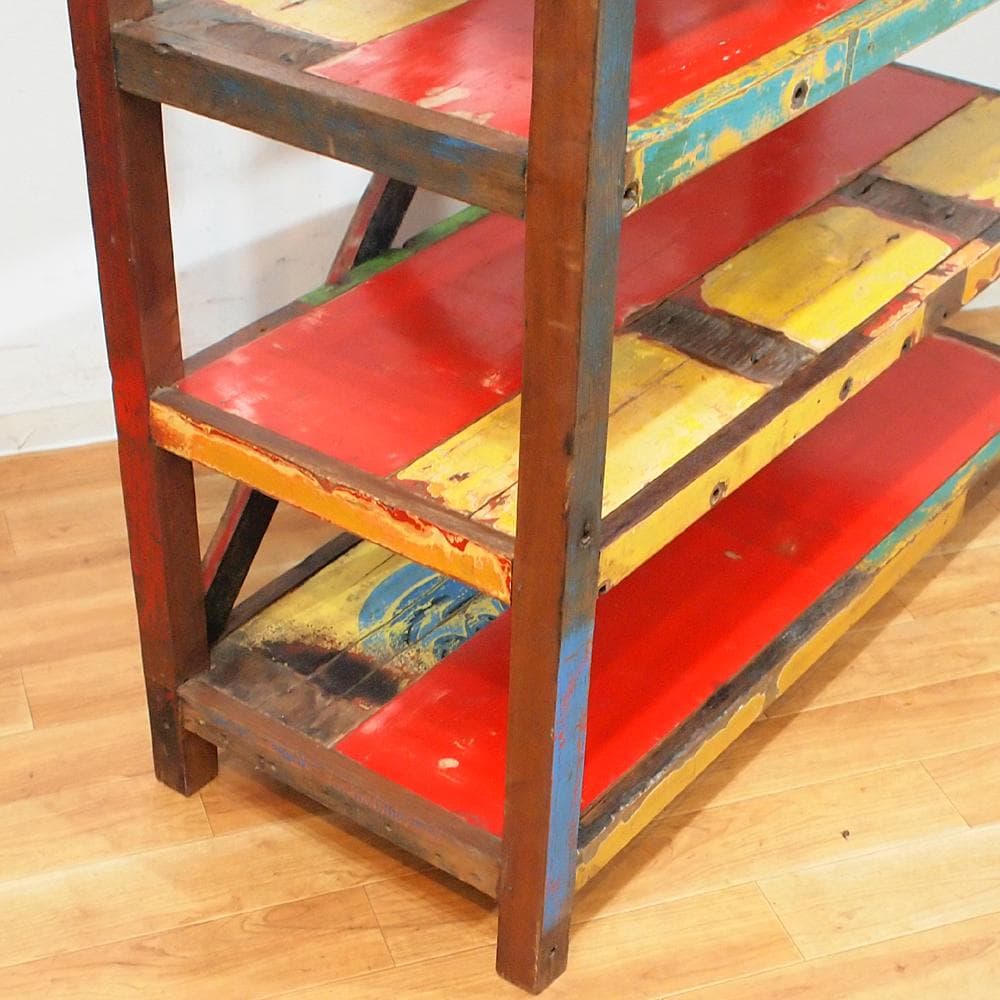 古材リメイク オープンシェルフ 120cm ペイント 古木 ビンテージ 飾り棚