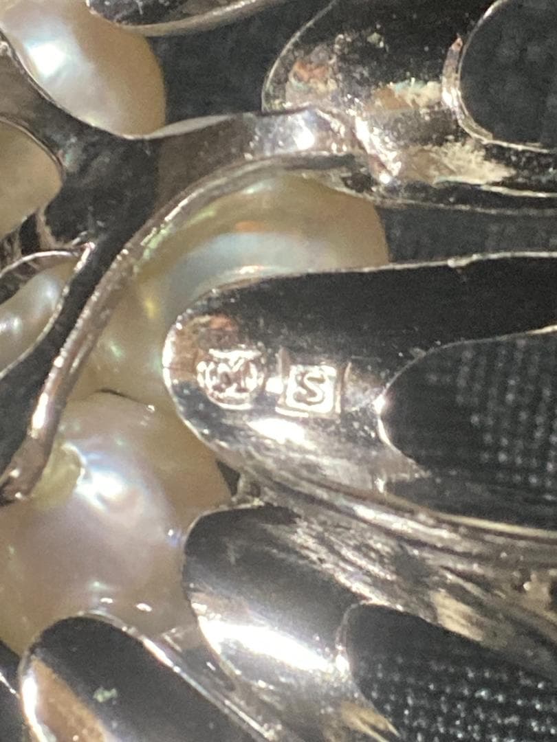 MIKIMOTO ミキモト ブローチ パール 7粒 7珠 925 皇室御用達