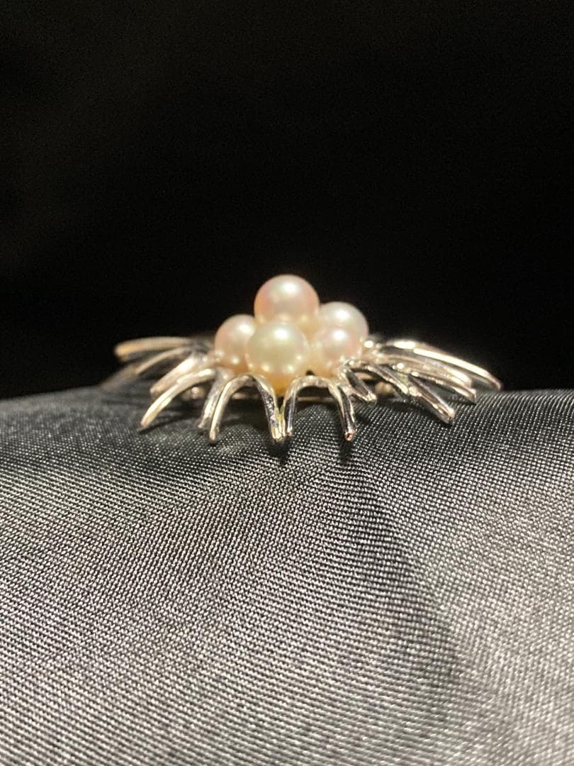 MIKIMOTO ミキモト ブローチ パール 7粒 7珠 925 皇室御用達