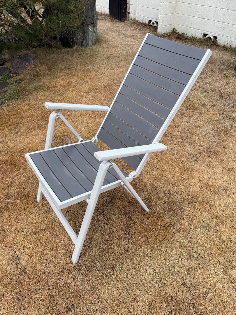 折りたたみ式 アウトドアチェア グレー4脚セット