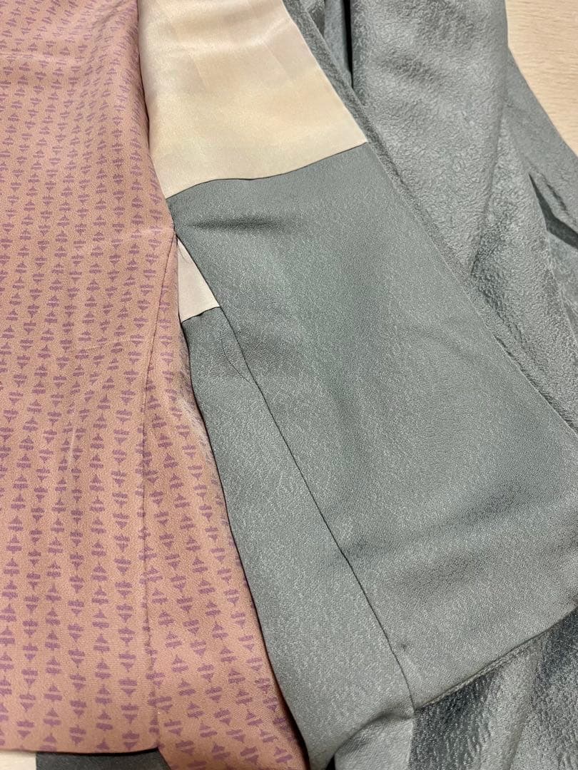 値下げしました❣️色無地 袷★重ね衿付き★逸品 ロング