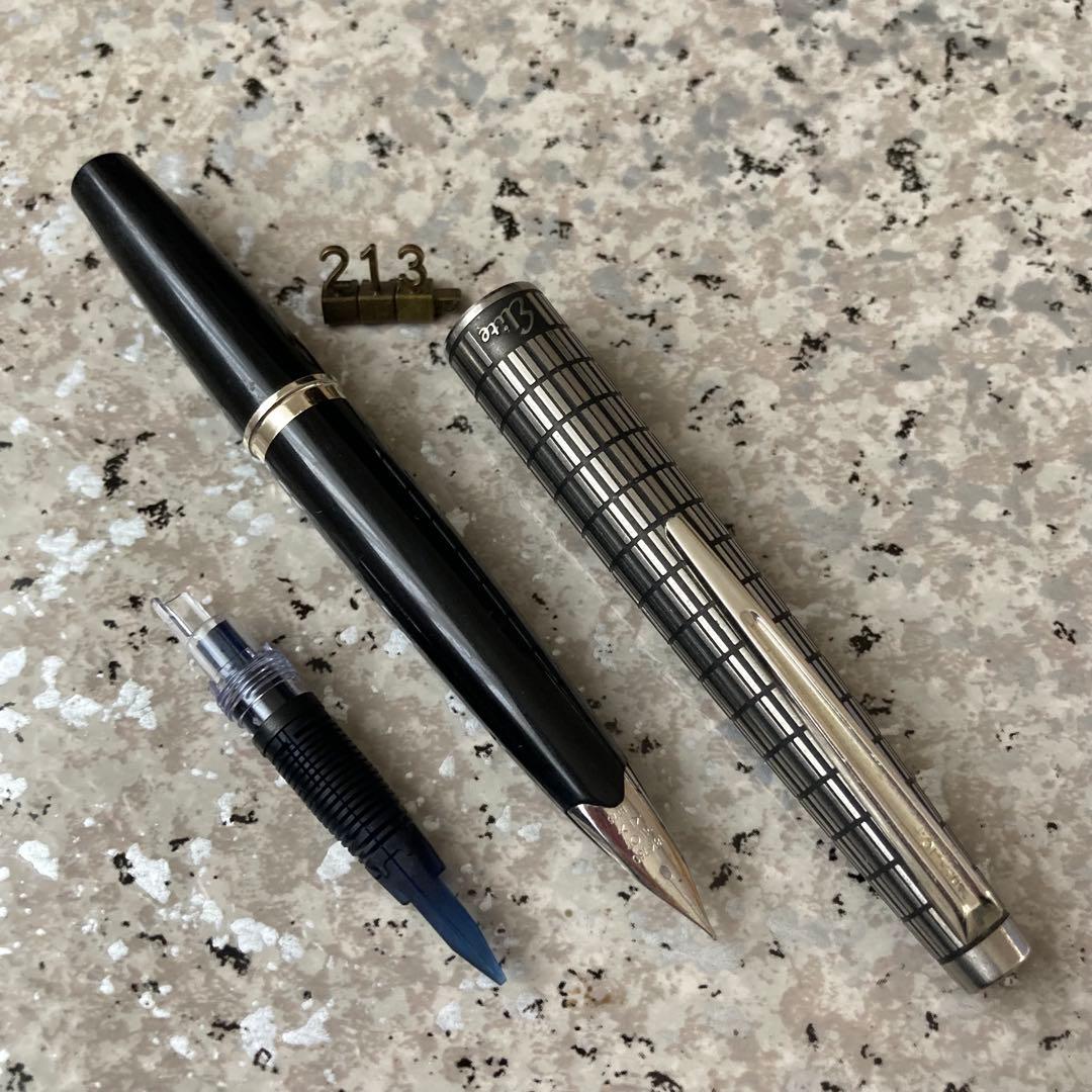 #213 オーバーホール済み 万年筆 PILOT 半格子 Elite 18k