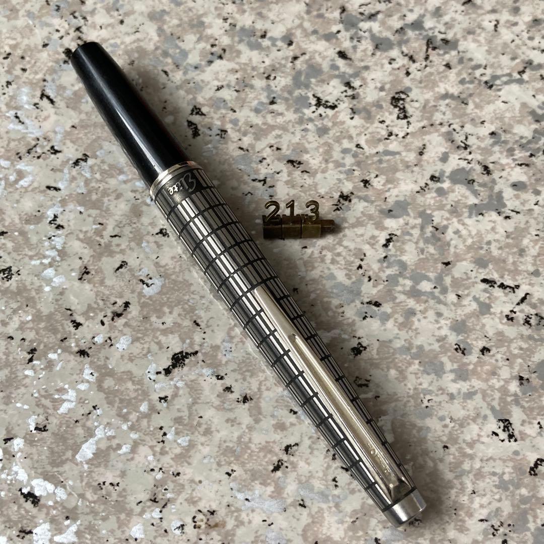 #213 オーバーホール済み 万年筆 PILOT 半格子 Elite 18k