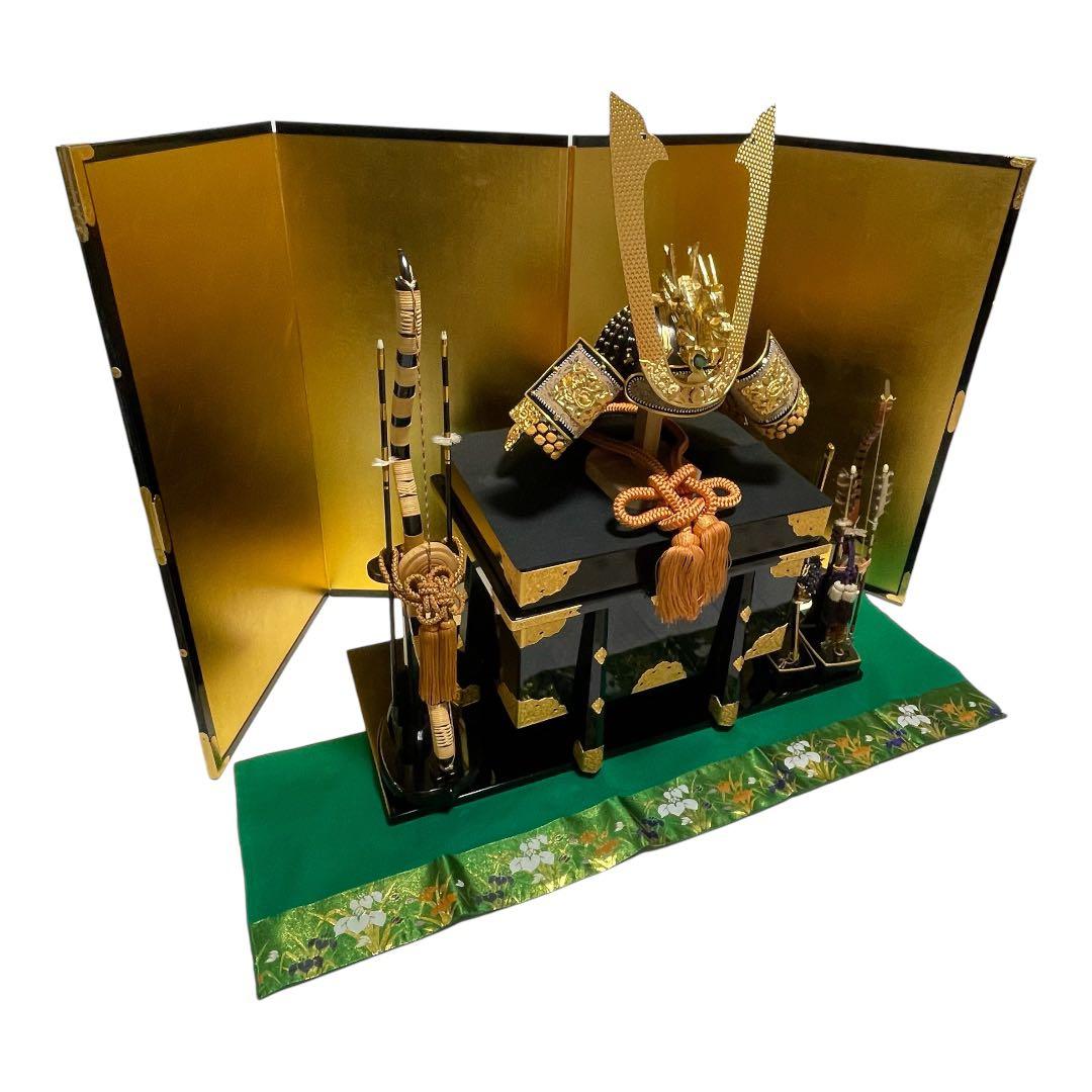 五月人形　鎧飾り　弓・太刀、金屏風セット【金沢箔】