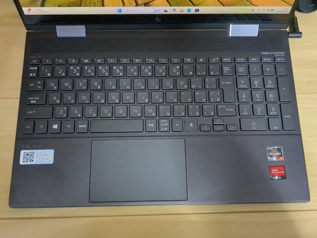 ENVY x360 15-ee Ryzen 7 512GBSSD メモリ16GB