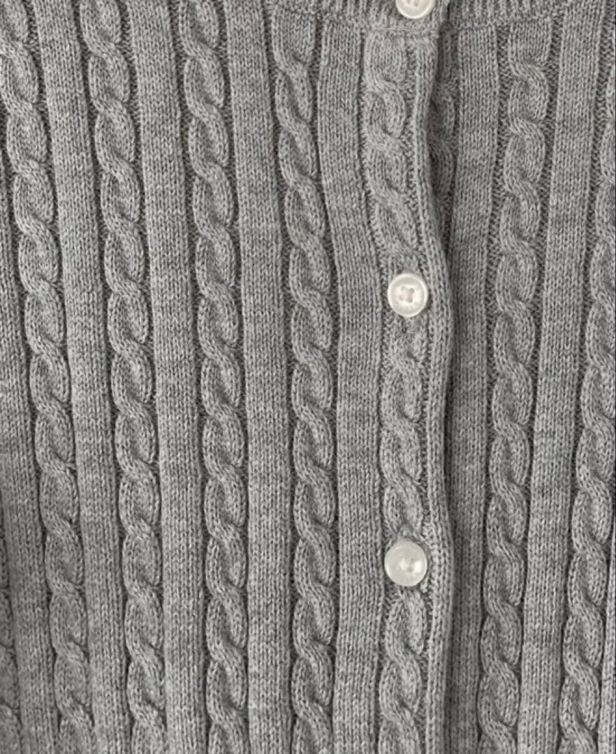 セールPoloポロラルフローレンケーブルカーディガン ニット セーターグレー