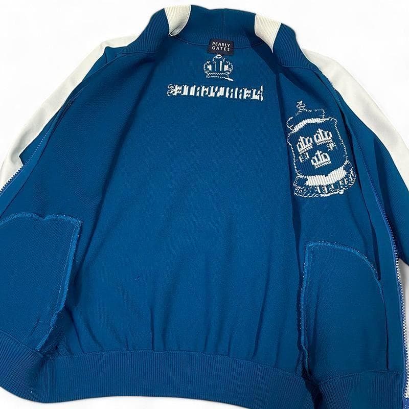 PEARLY GATES パーリーゲイツ ニット ジップ ジャケット ブルー 4