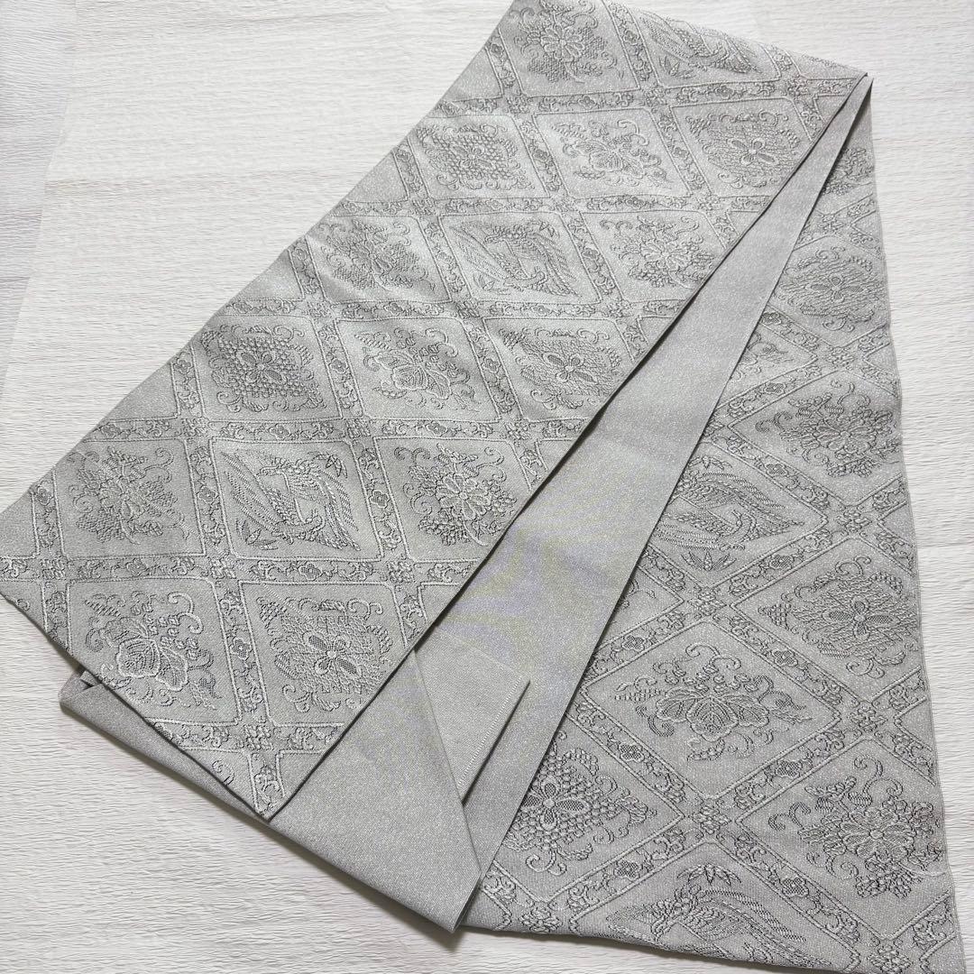 m-56 安田つづれ 謹製 爪織 本綴れ 格天井錦 名古屋帯 正絹 木箱